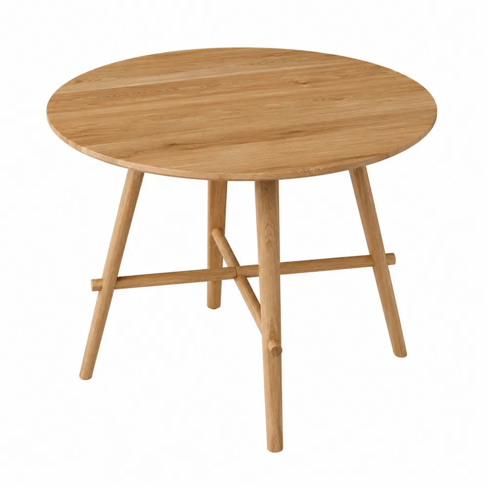 Mesa redonda de madera de roble macizo 100 cm