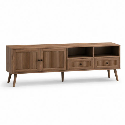 Mueble de TV de roble con puertas y cajones 180x40x50 cm