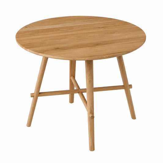 Mesa redonda de madera de roble macizo 100 cm