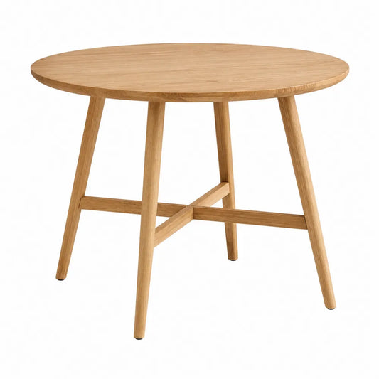 Mesa redonda de madera de roble macizo 100cm